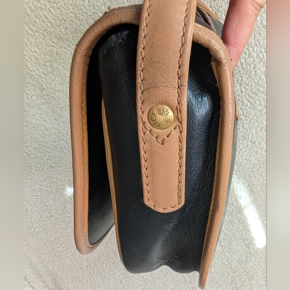 Celine Black and Tan Leather Crossbody Bag - Picture 5 of 16